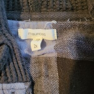 Maurices Gray and Black Button Down Shirt